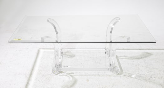 Modern Glass Top Coffee Table with Acrylic Base