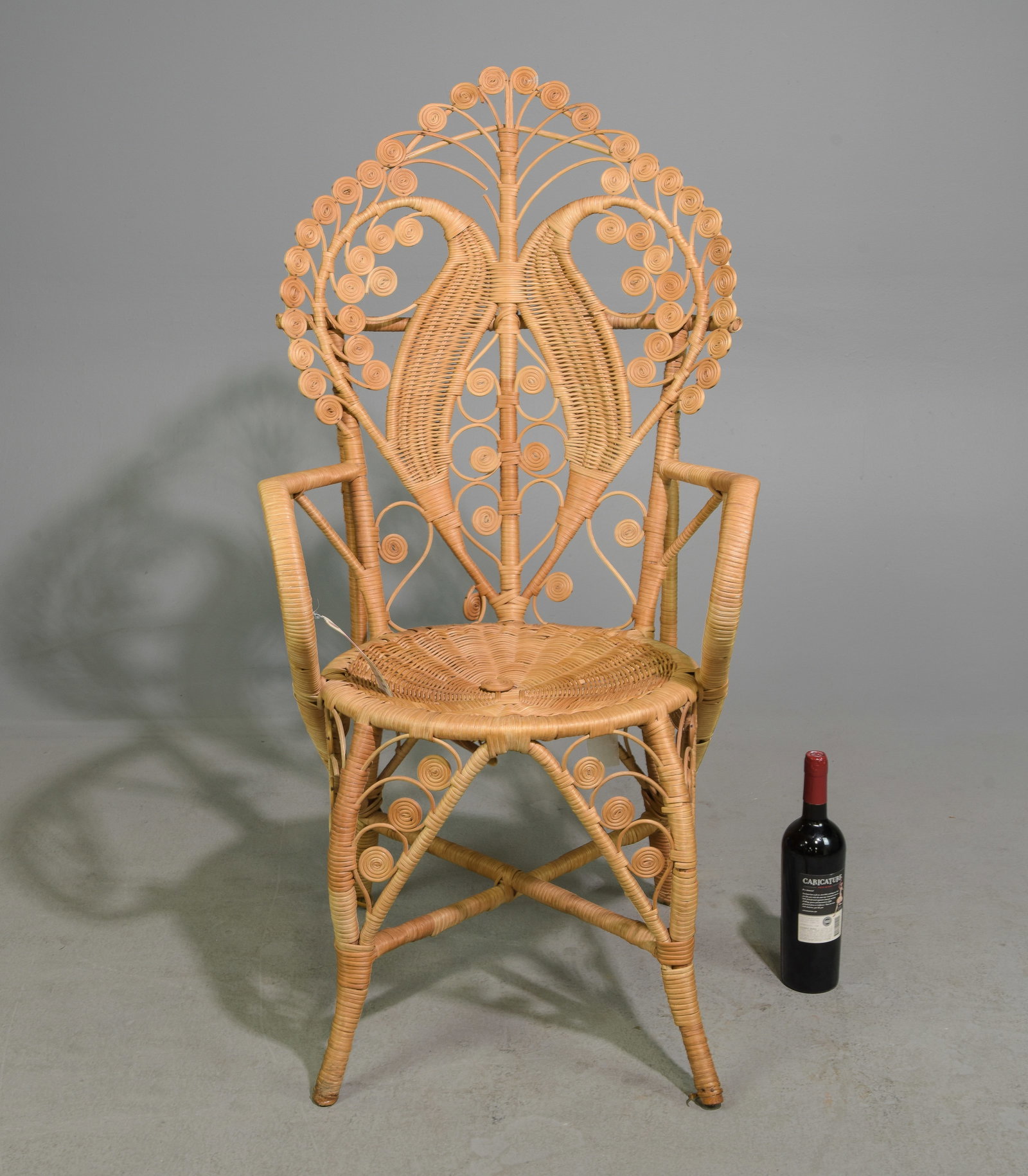 Wicker Fan Back / Peacock Chair: Wicker Fan Back / Peacock Chair - 45.5 in tall x 23.5 x 22, Seat height is 18 inches