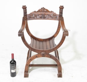 French Renaissance Style Carved Arm Chair