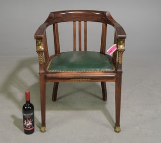 French Empire Style Mahogany Desk Chair