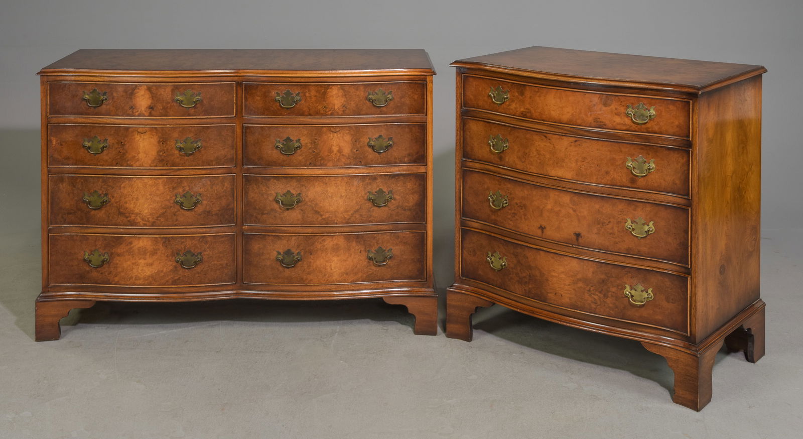 2 English Walnut Serpentine Chest (1 of 6)