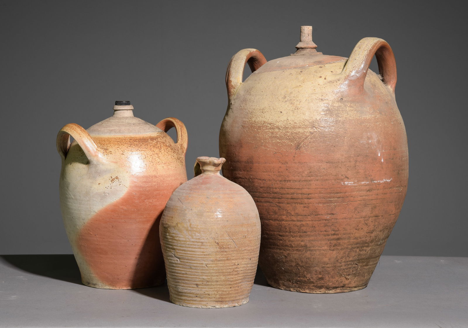 Three French Terracotta Pots / Jugs / Crocks (1 of 5)