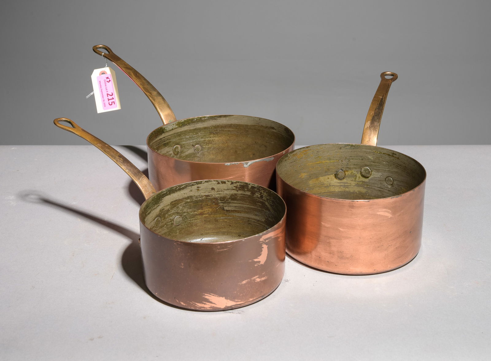 3 French Graduated Copper Sauce Pans (1 of 4)