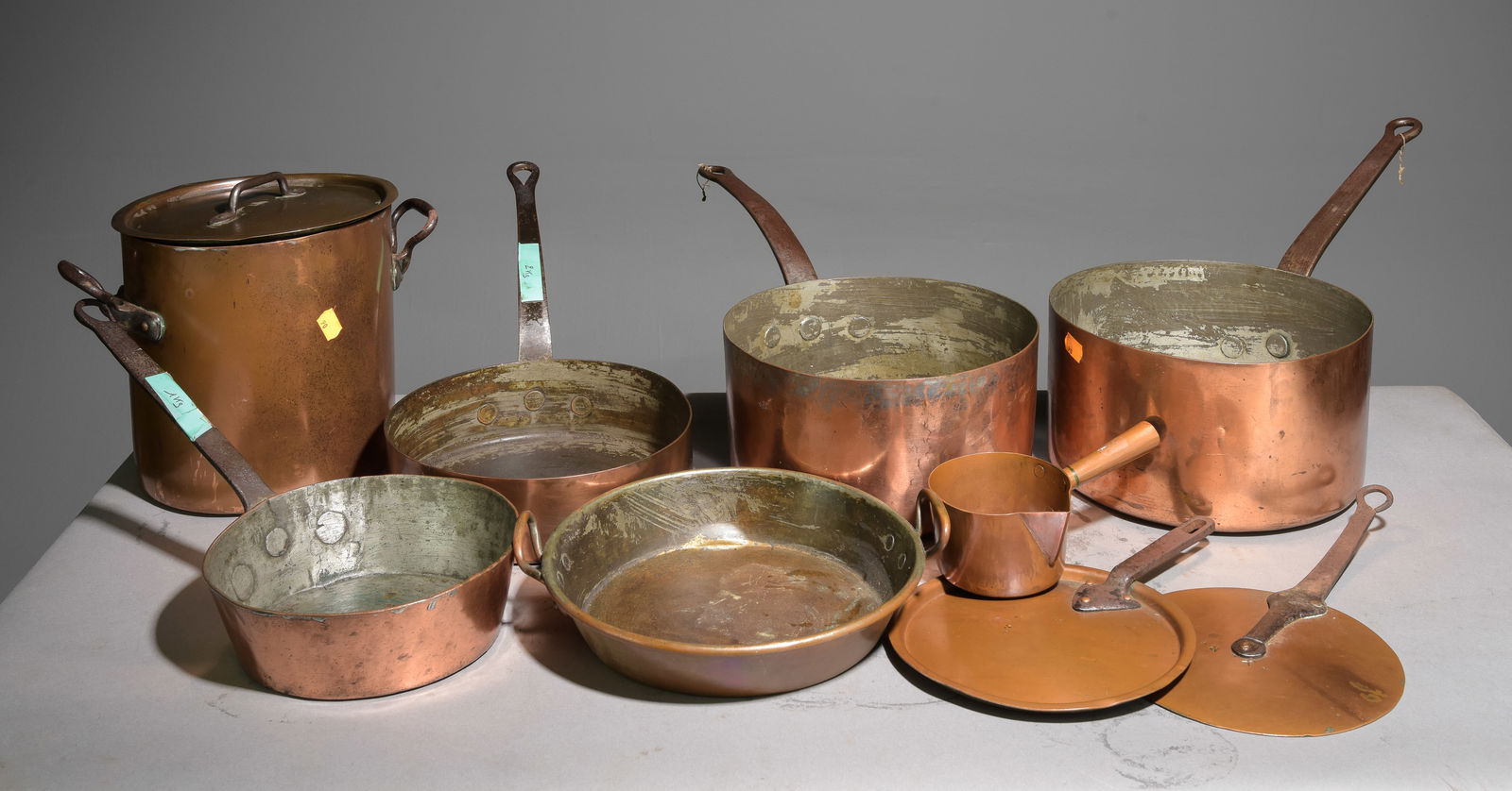 9pcs Assorted French Copper Pots, Lids, Etc. (1 of 6)