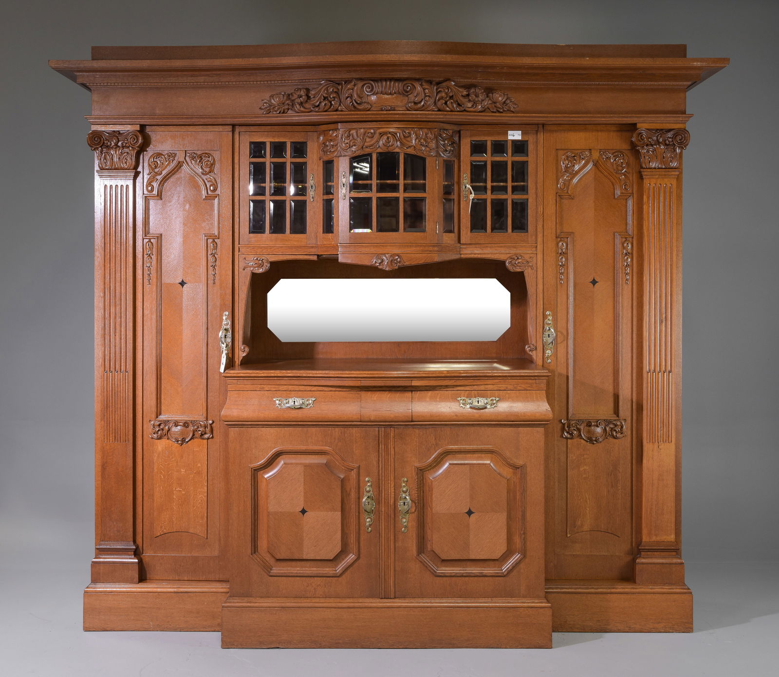 Danish Monumental Carved Oak Cupboard / Buffet (1 of 11)