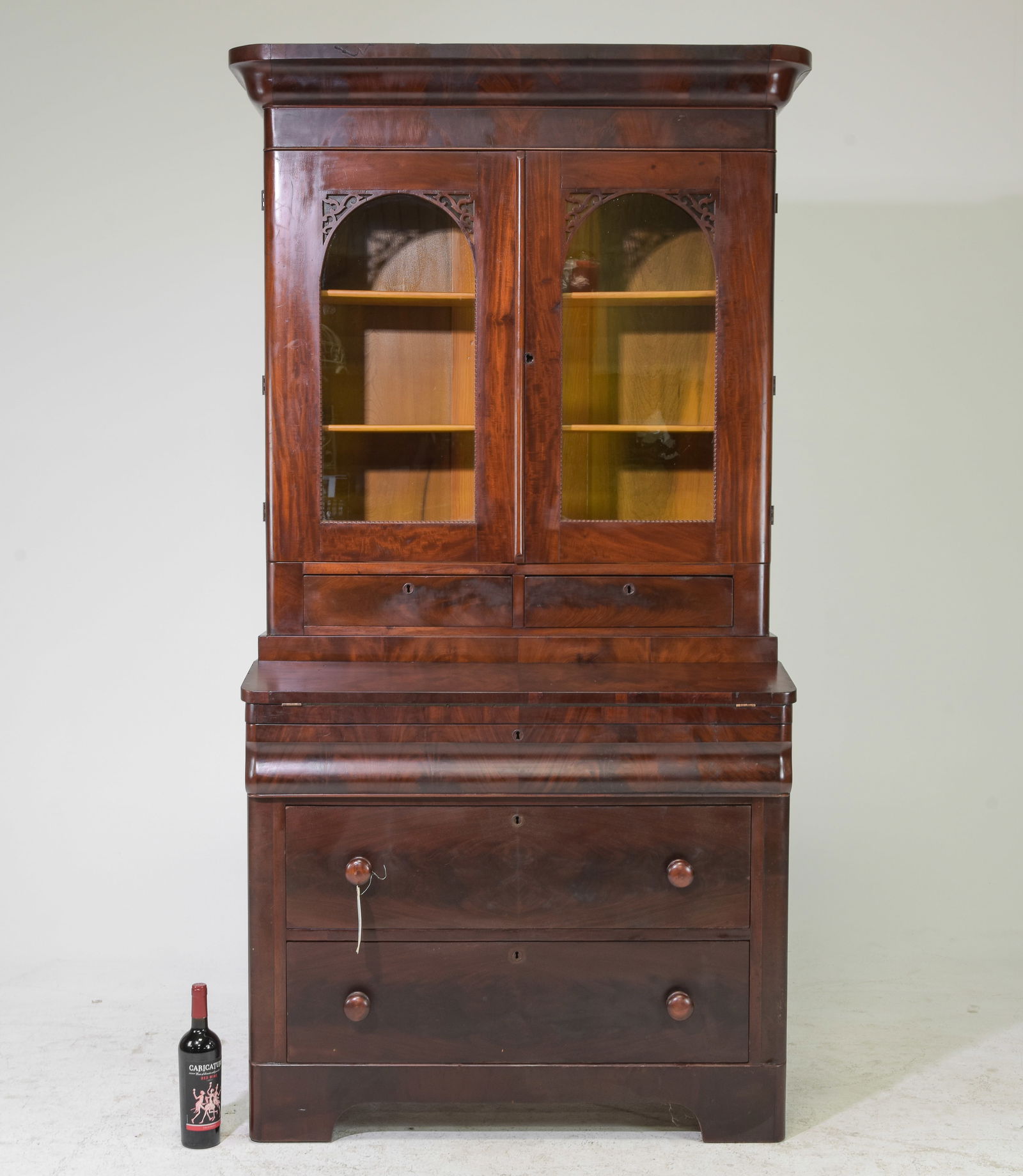 American Mahogany Secretary Bookcase (1 of 11)