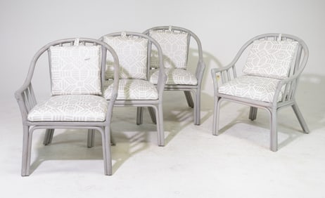 Set of 4 Painted Bentwood Arm Chairs