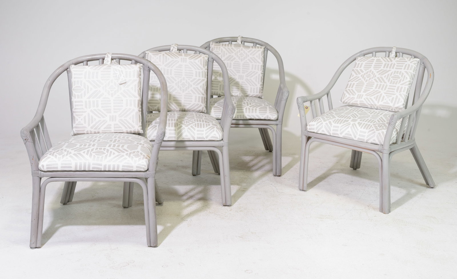 Set of 4 Painted Bentwood Arm Chairs: Set Of 4 Painted Bentwood Arm Chairs - 33 inches tall x 25.5 x 26, seat height is 17 inches