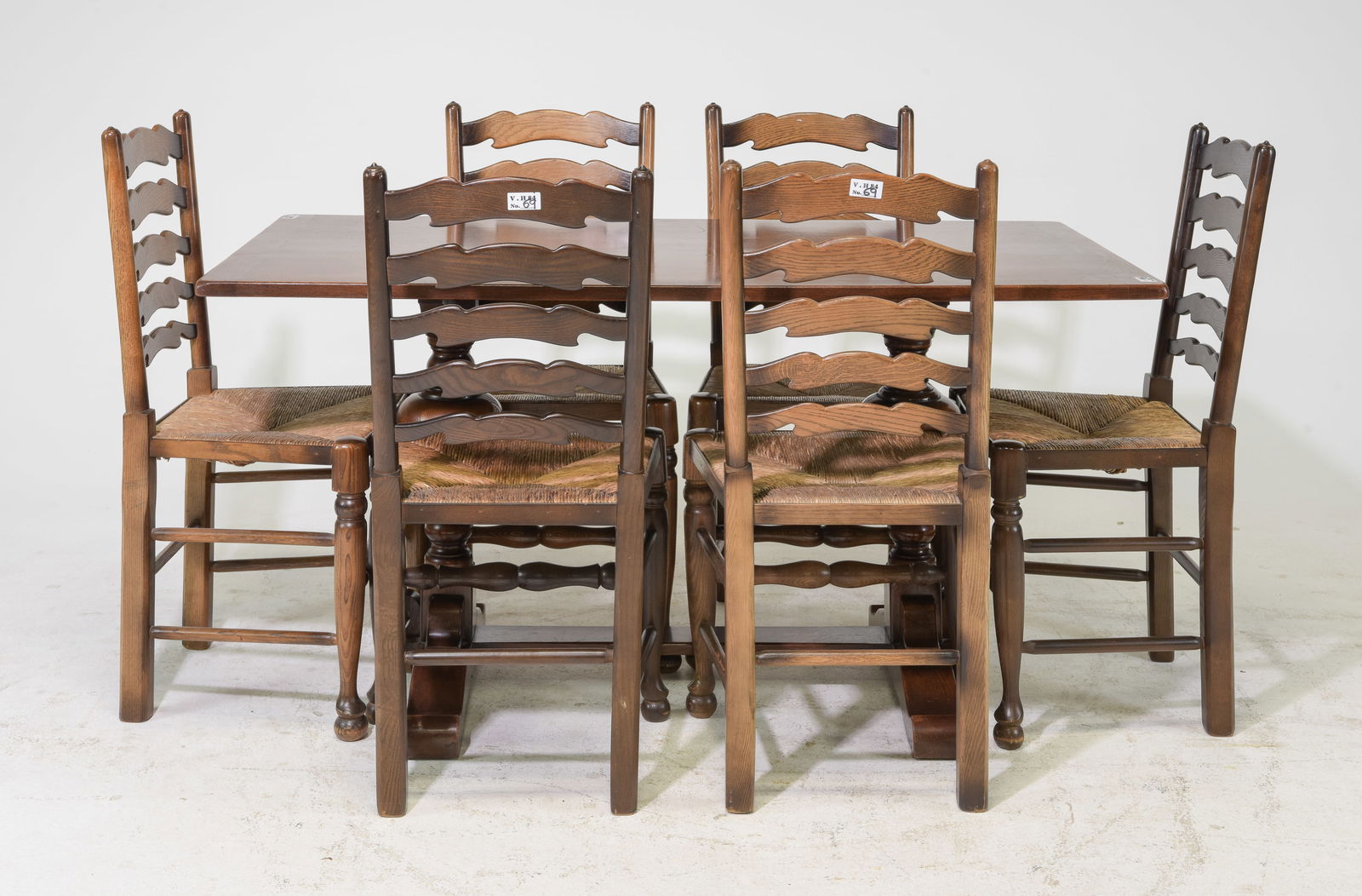 Tudor Style Oak Table & 6 Ladder Back Chairs (1 of 5)