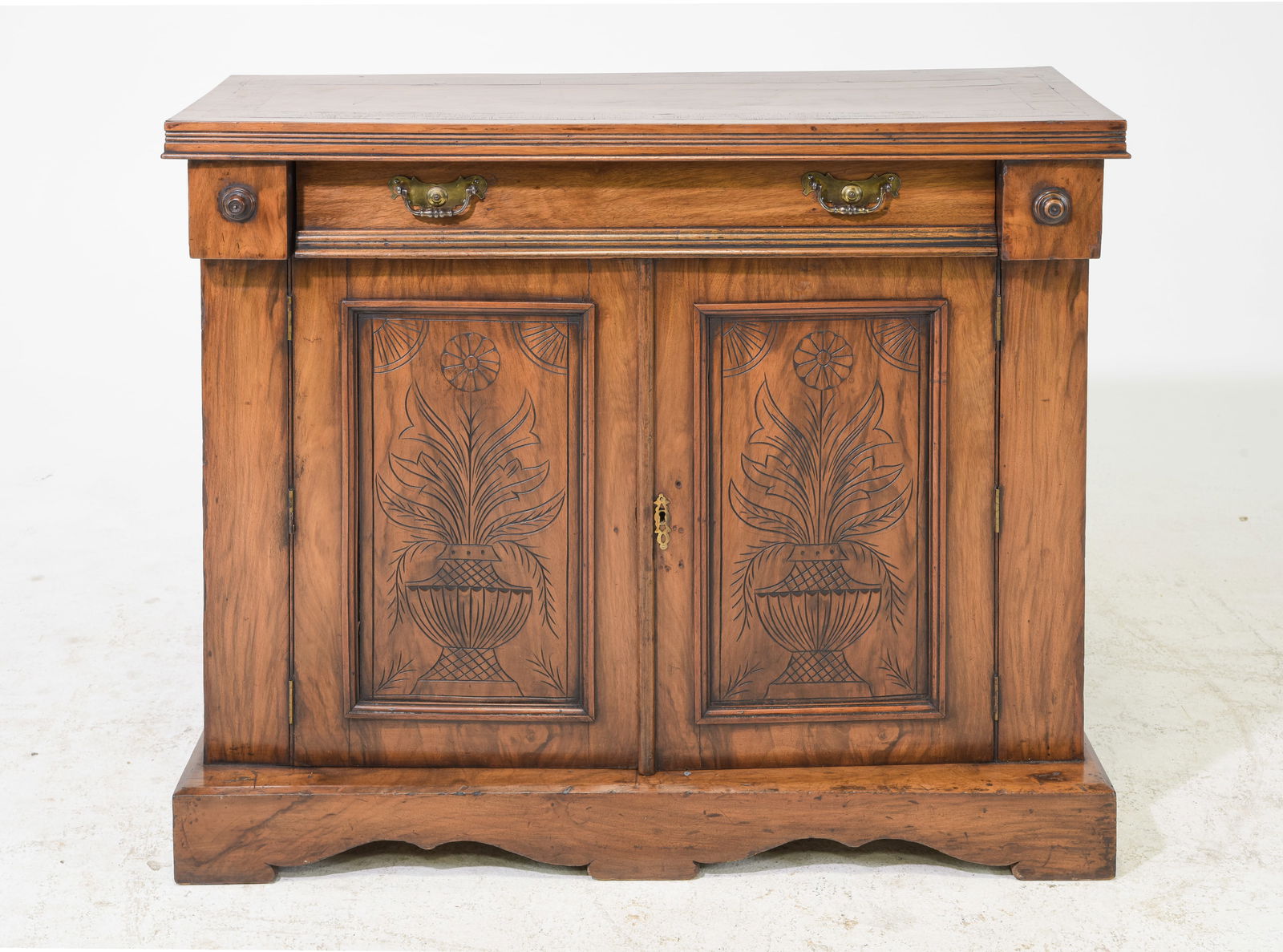 English Walnut Hall Cabinet c.1900-1920's (1 of 5)