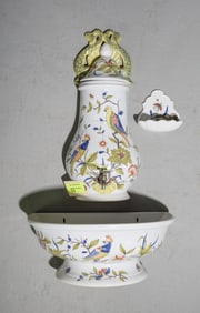 French Henriot Quimper Porcelain Water Font