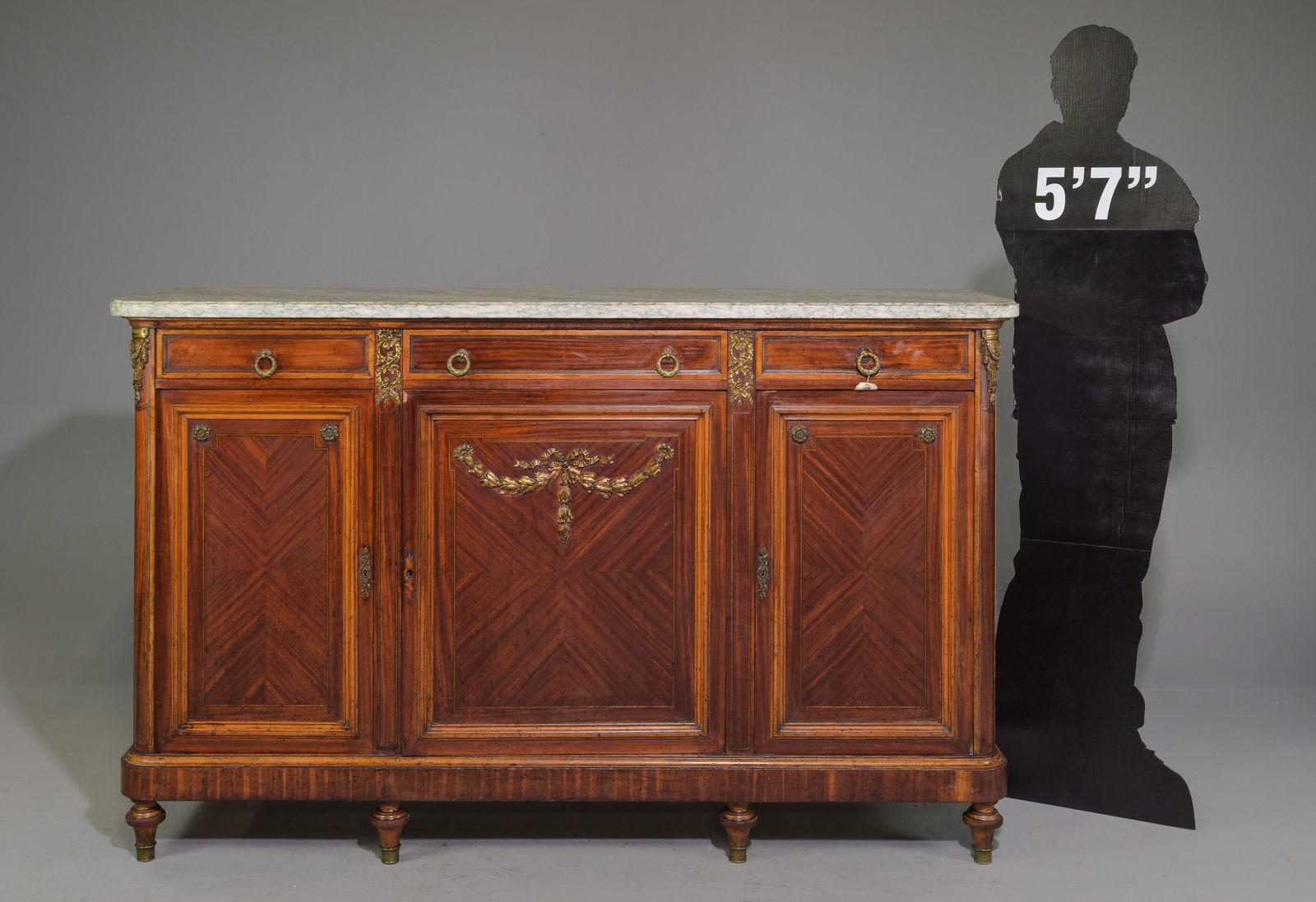 Louis XVI Style Marble Top Sideboard with Gilt Ormolu (1 of 10)