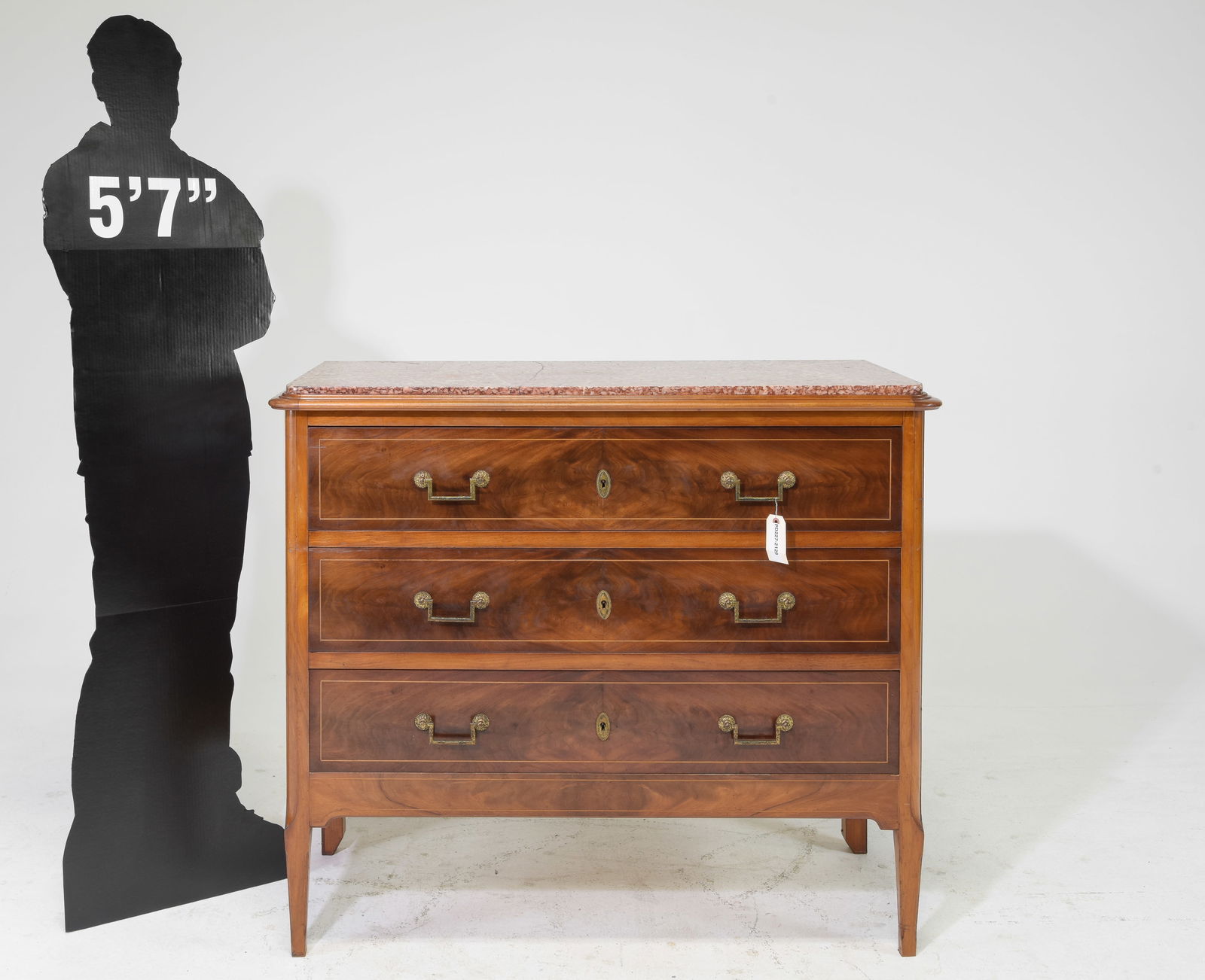 French Marble Top Large Three Drawer Chest / Buffet (1 of 10)