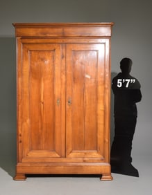 Louis Philippe Style Cherry Double Door Armoire