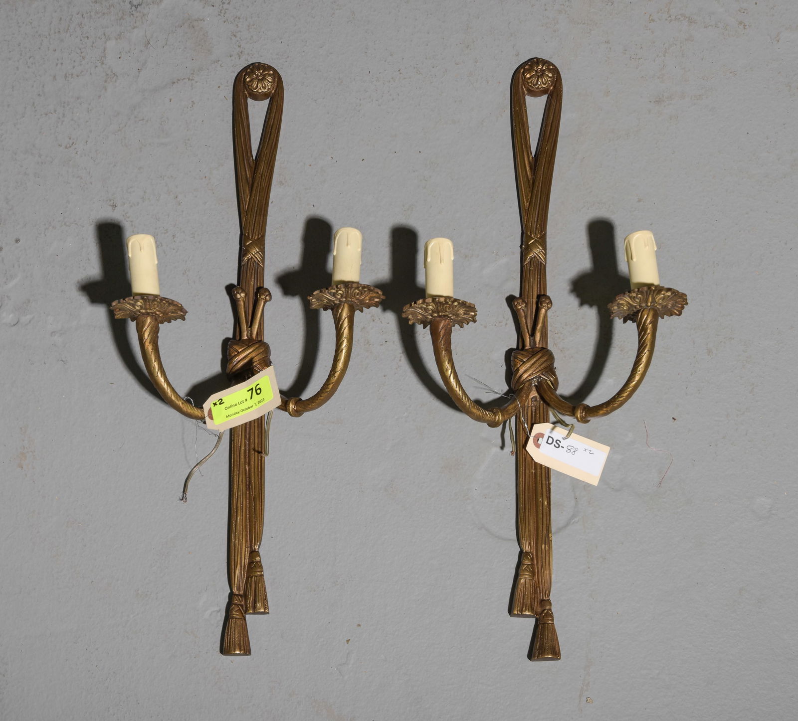 French Pair of Gilded Bronze / Metal Sconces #2 (1 of 3)