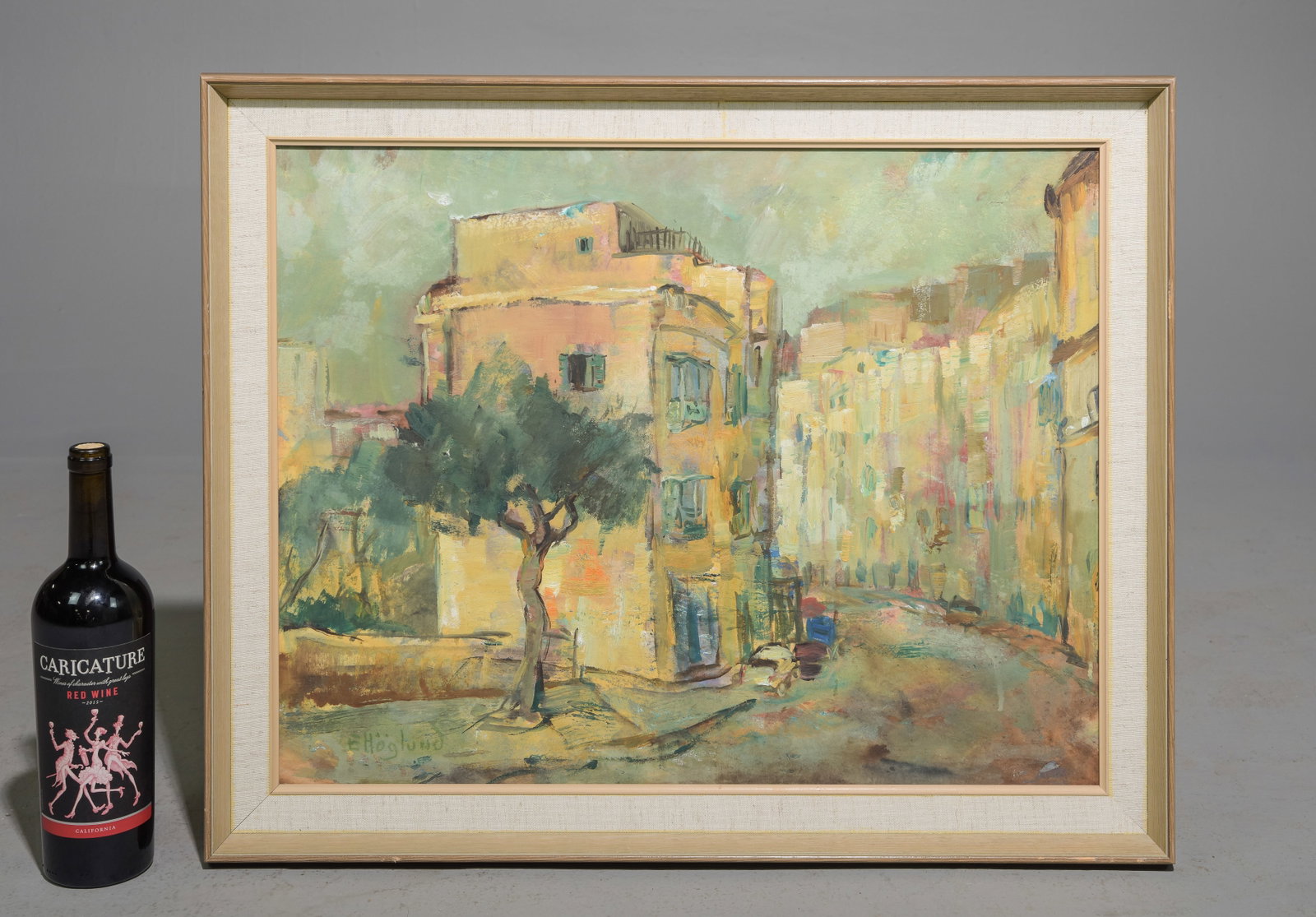 Scandinavian Framed Architectural Art on Board: Scandinavian Framed Architectural Art on Board - 22 in tall x 26.5 x 2, the work itself is 18.5 x 23.5