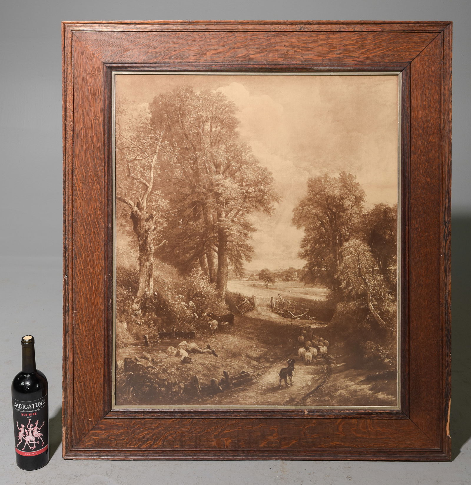 Framed Print of "The Cornfield" after John Constable: Oak Framed Print of "The Cornfield" after John Constable - 39.5 in tall x 35 x 1