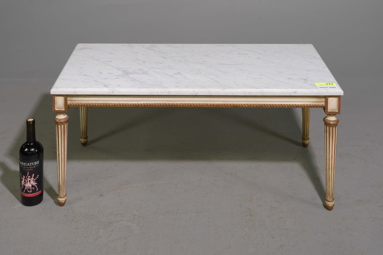 Louis XVI Style White Marble Top Coffee Table (1 of 3)