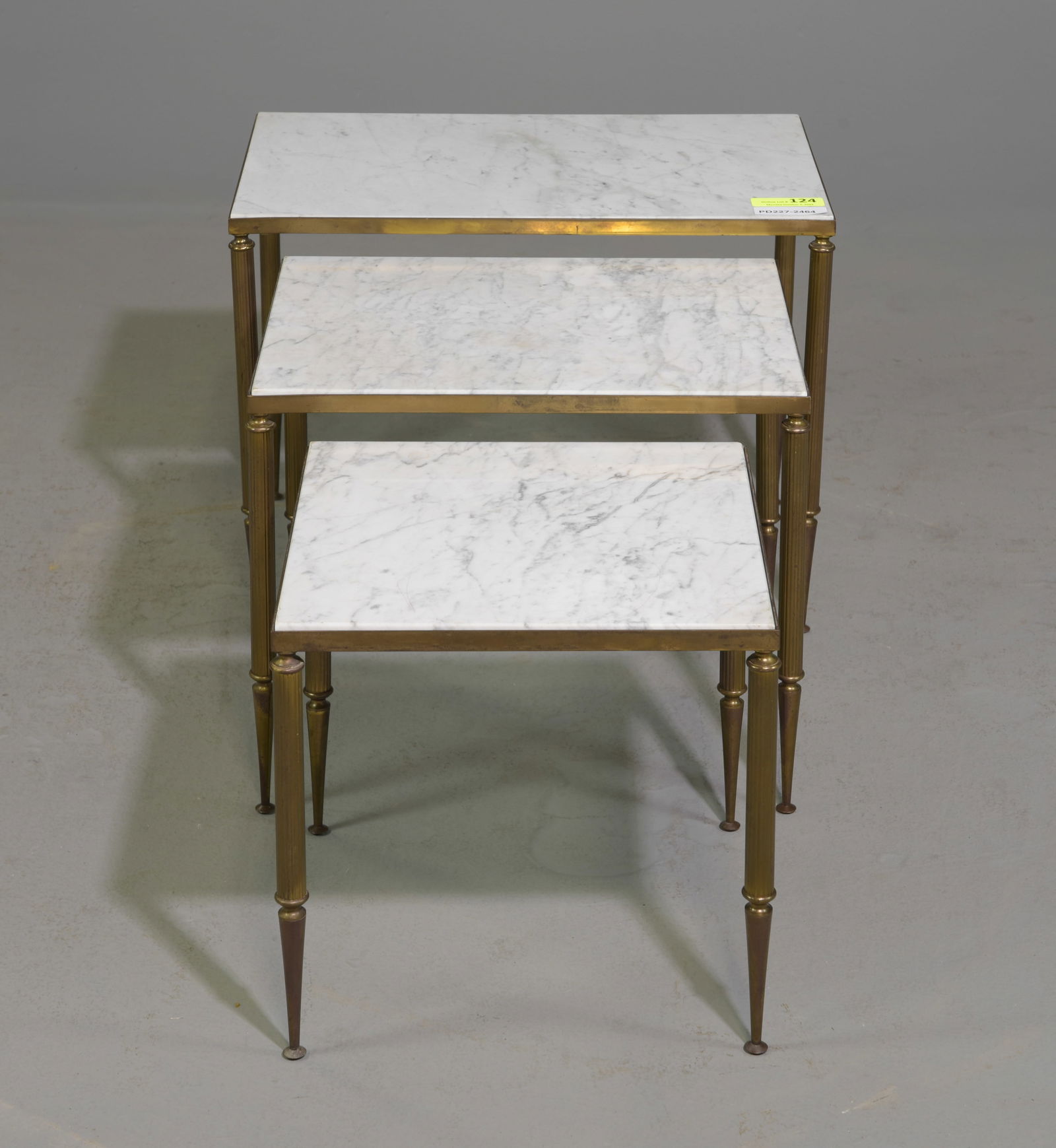 French White Marble Top Nest of Three Tables (1 of 5)