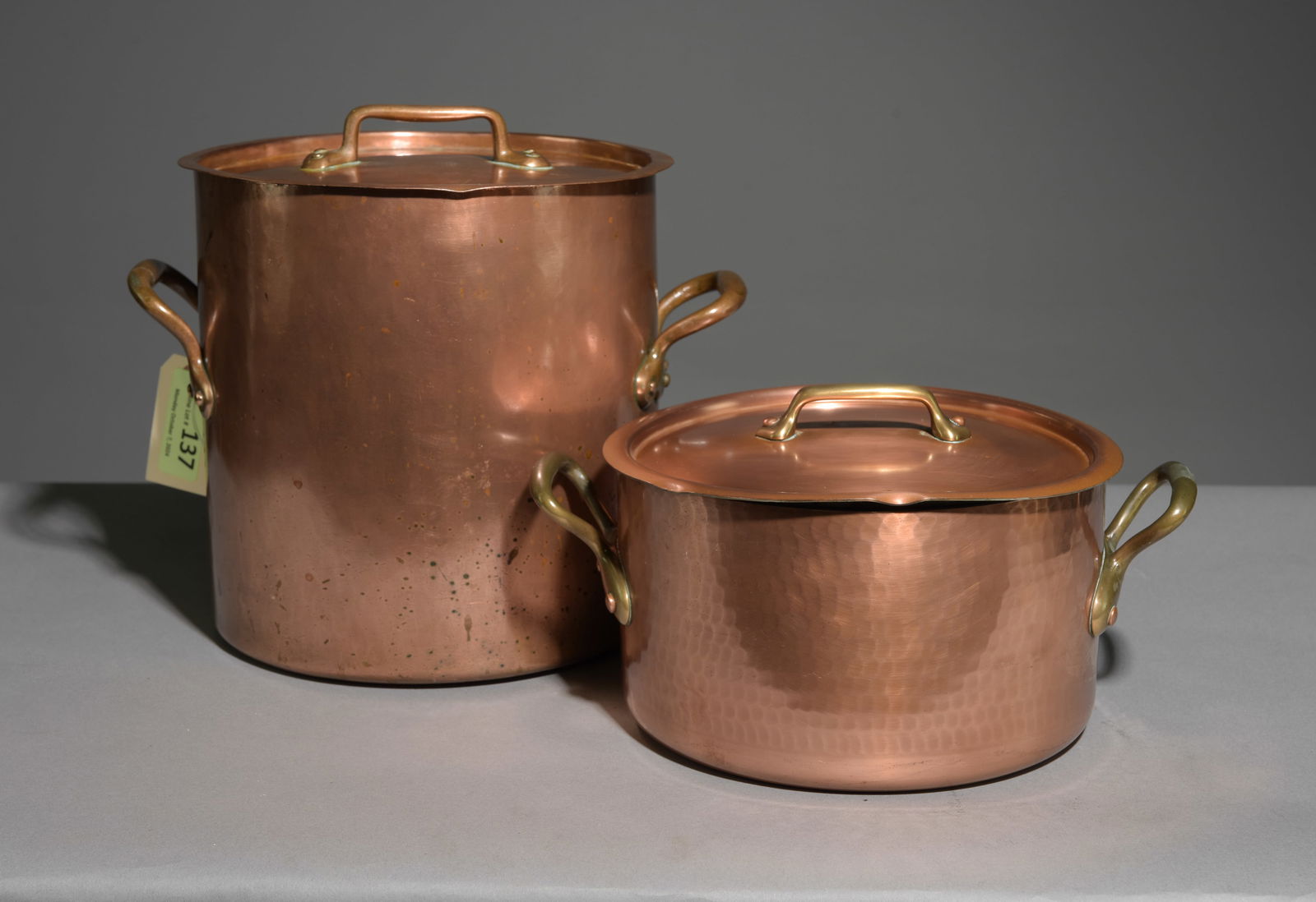 2 French Polished Copper Marmite Pots with Lids (1 of 4)