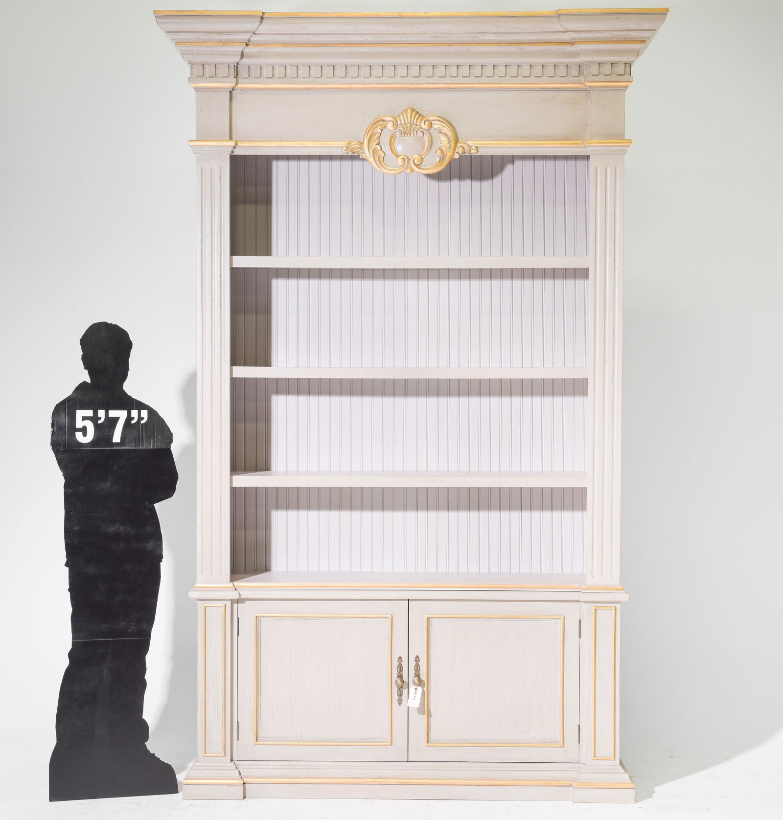 Monumental Painted Bookshelf with Gilt Accents (1 of 7)