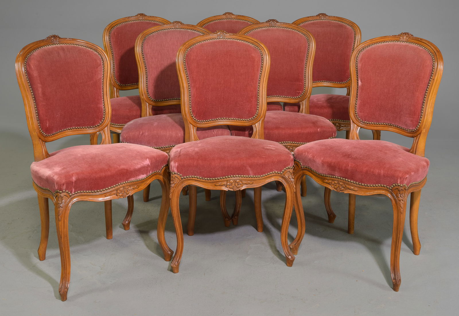 Louis XV Style Set of 8 Beech Wood Dining Chairs (1 of 5)