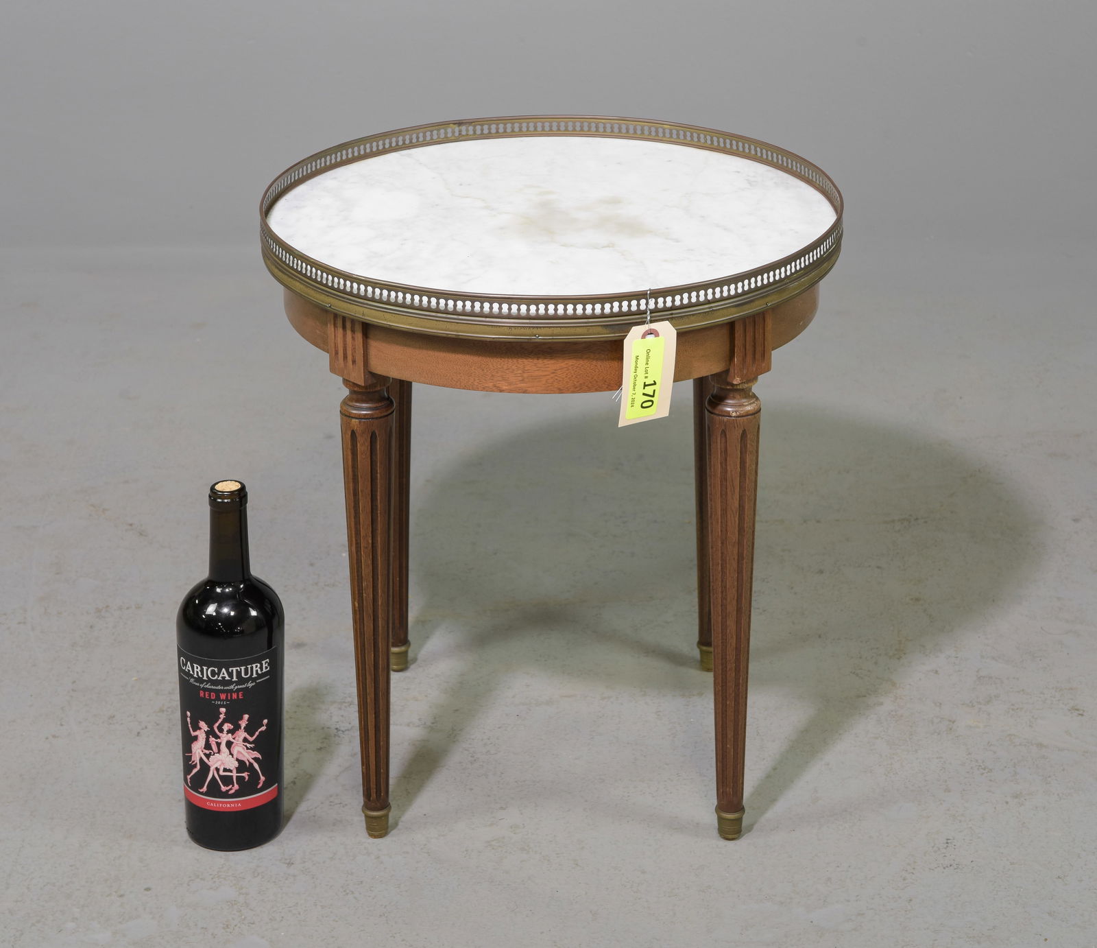 Louis XVI Style White Marble Top Petite Table (1 of 3)