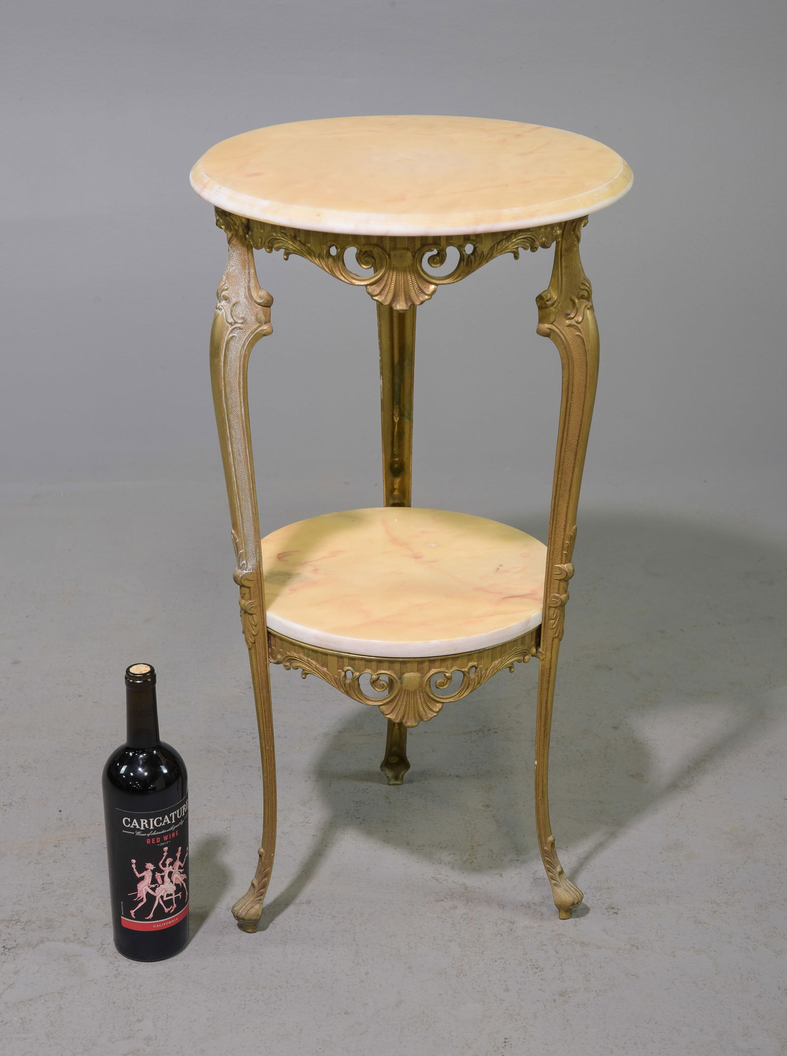 French Brass & Marble Plant Stand / Occasional Table (1 of 3)