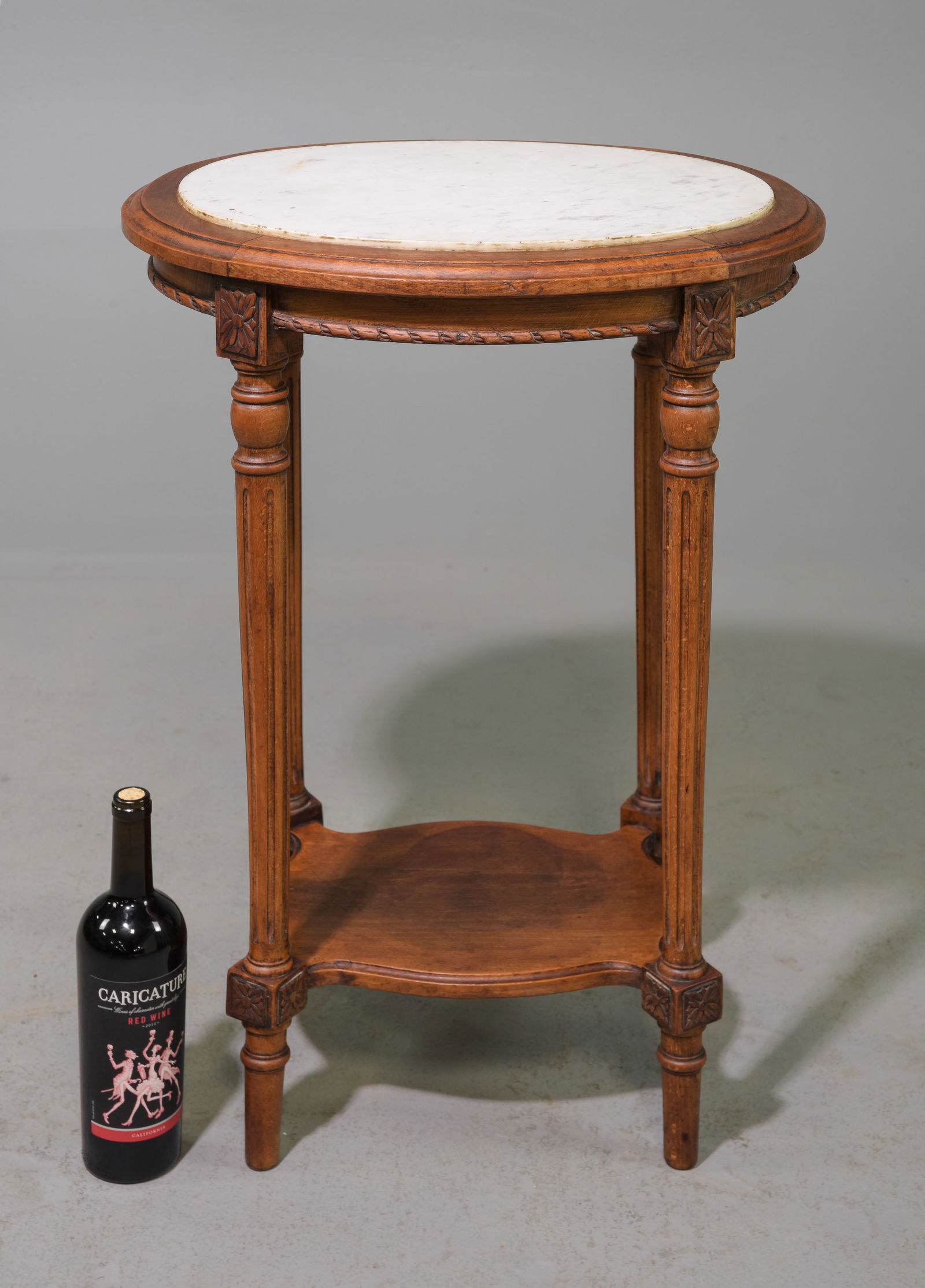 Louis XVI Style Oval White Marble Top Table (1 of 4)