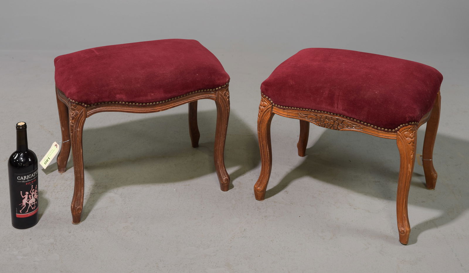 Louis XV Style Pair of Upholstered Foot Stools (1 of 4)