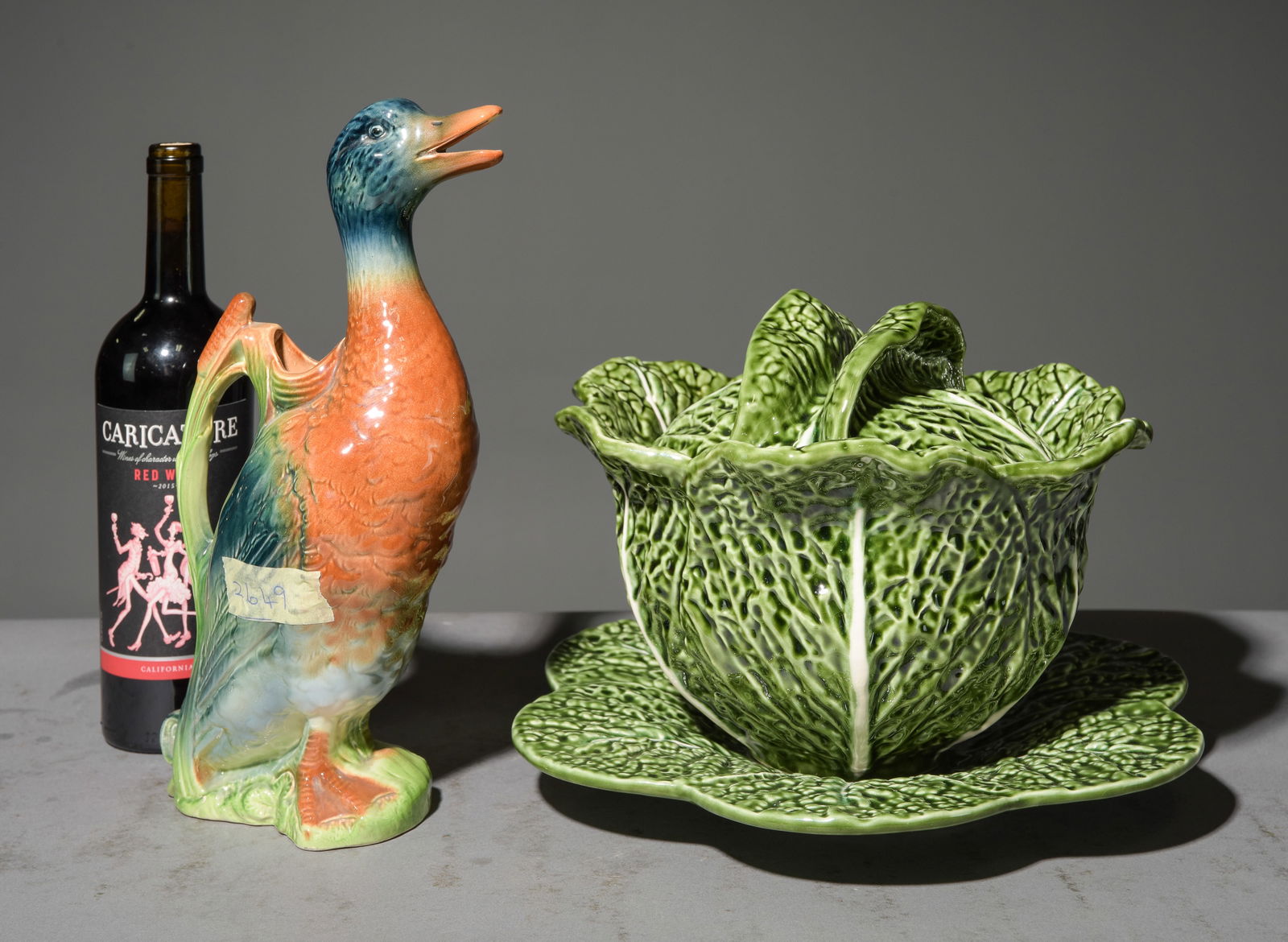 French Duck Pitcher & Cabbage Ware Tureen (1 of 9)