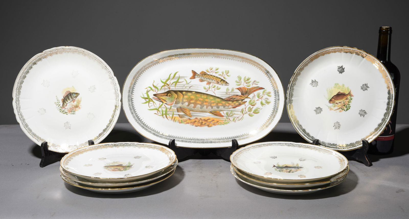 7pc French Fish Plate Set - Platter & 6 Plates (1 of 5)