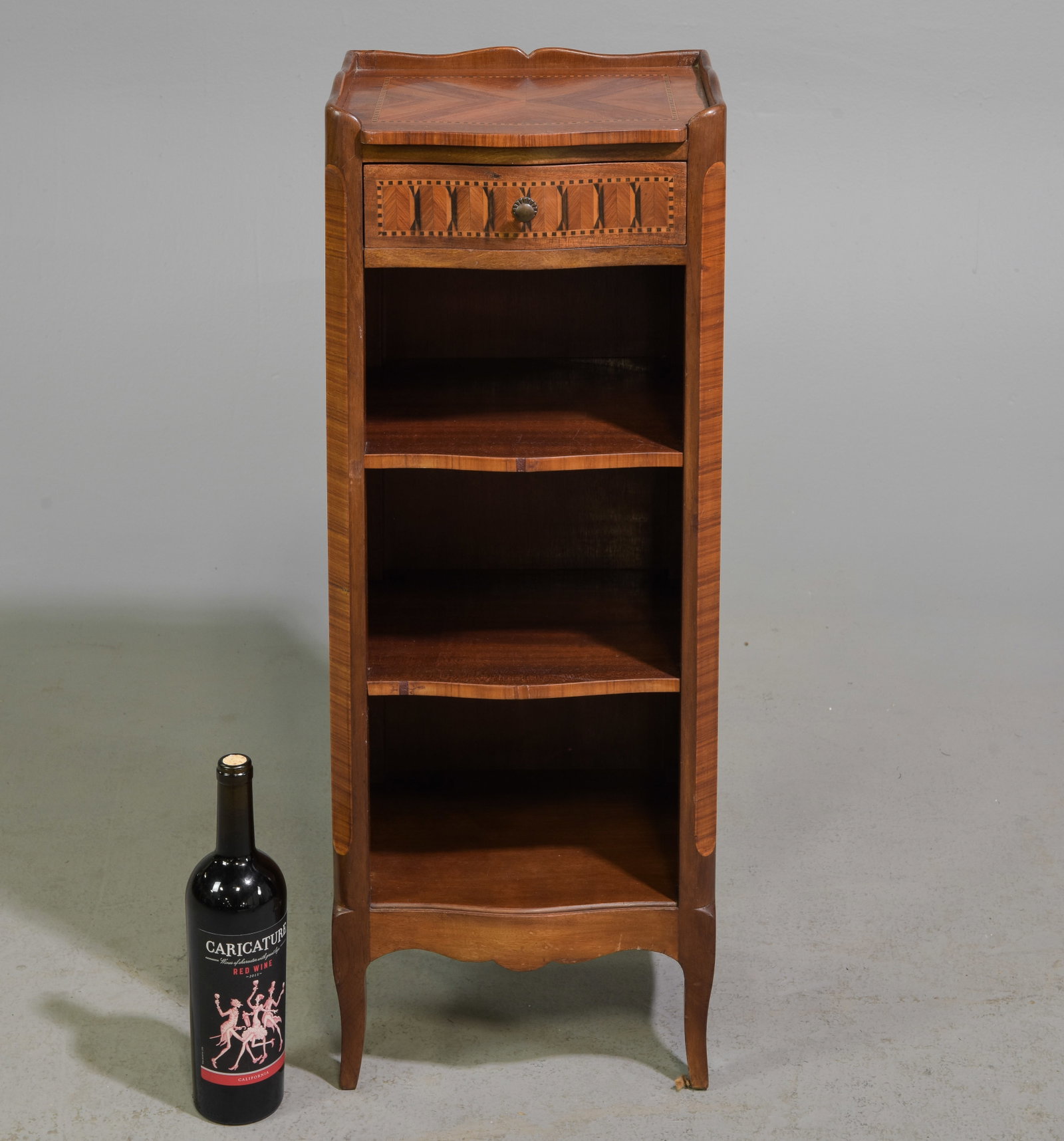 Louis XV Style Tall Narrow Nightstand / Chest: French Louis XV Style Tall Narrow Nightstand / Chest - 33 in tall x 12.25 x 10.75