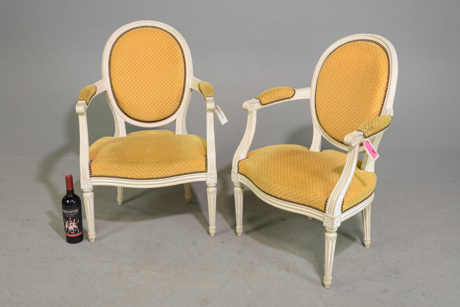 Louis XVI Style Pair of Painted Arm Chairs (1 of 5)