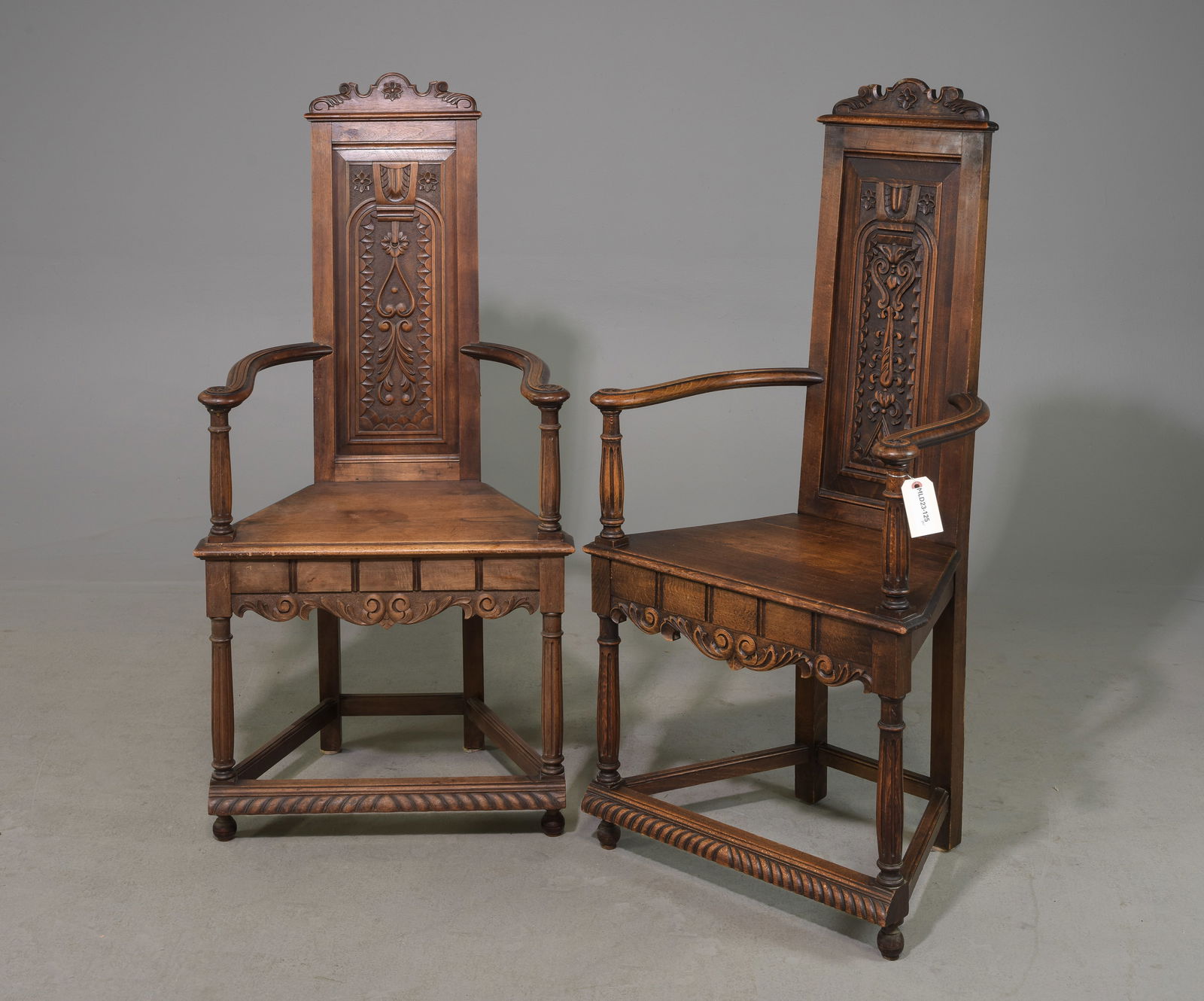 French Pair of Carved Throne / Hall Chairs (1 of 6)
