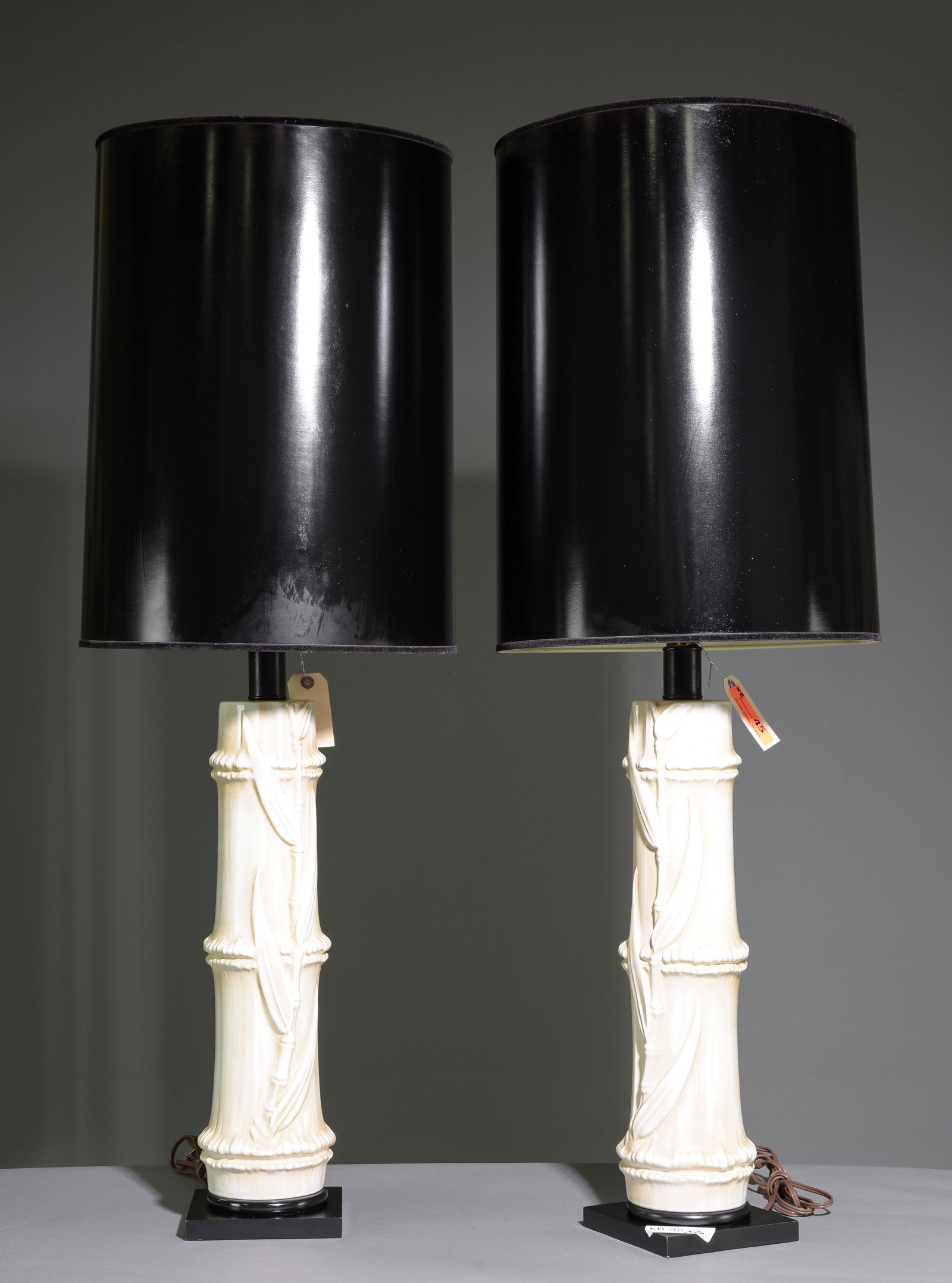 Faux Bamboo Pair of Porcelain Lamps (1 of 5)