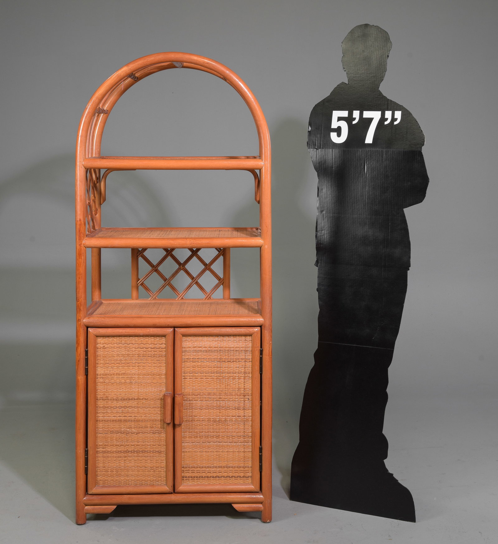 Faux Bamboo & Rattan Etagere / Bookshelf (1 of 3)