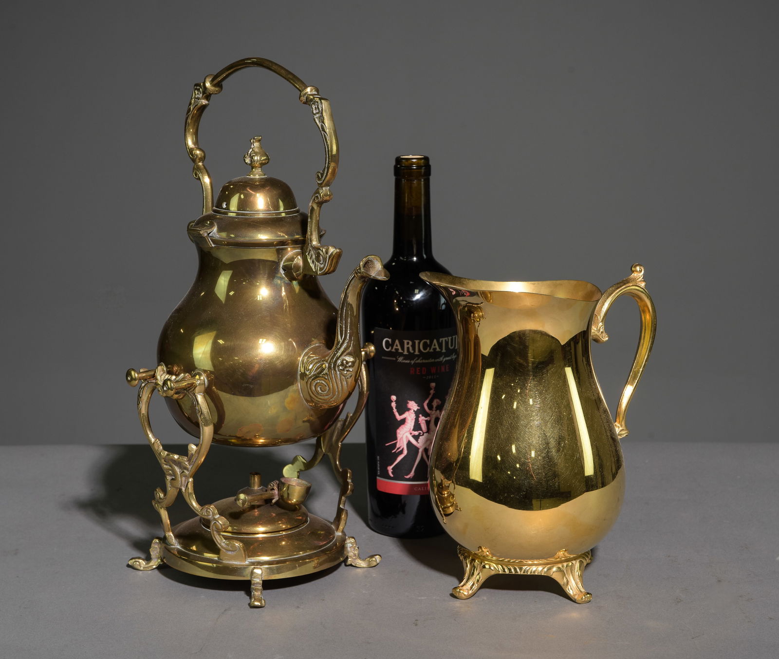 24k Gold Electroplated Silver Pitcher & Coffee Pot (1 of 6)