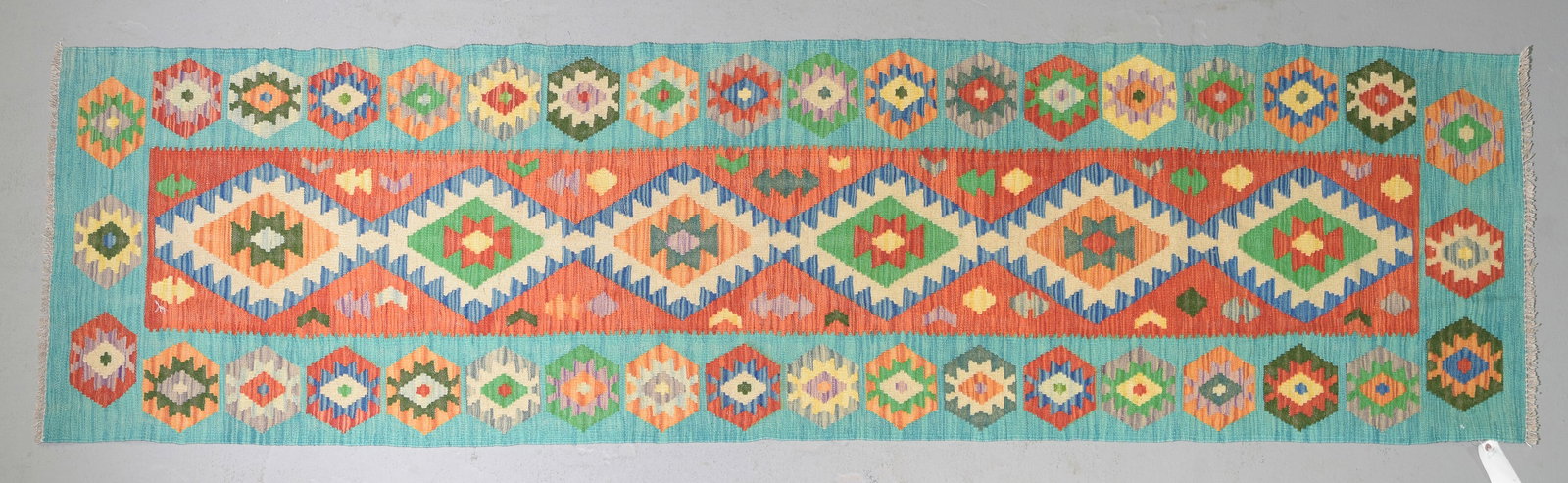 Flat Woven Kilim Runner Rug - 9'10 x 2'9 (1 of 4)