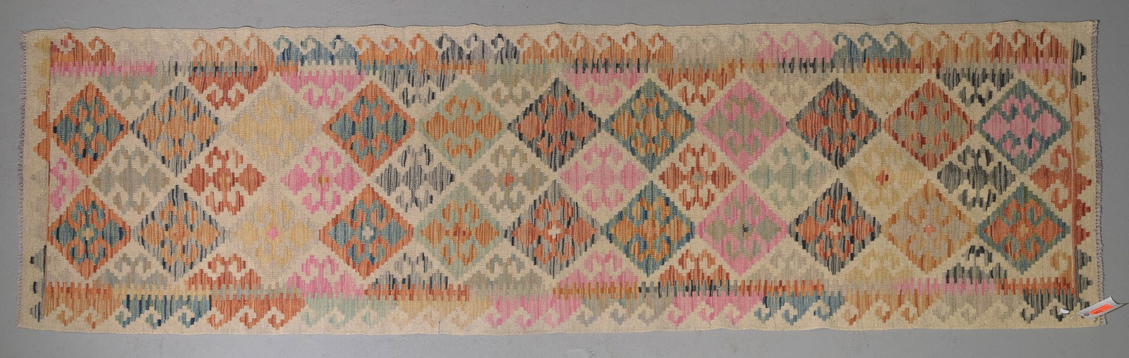 Flat Woven Kilim Runner Rug - 9'7 x 2'7: Flat Woven Kilim Runner Rug - 9'7 x 2'7