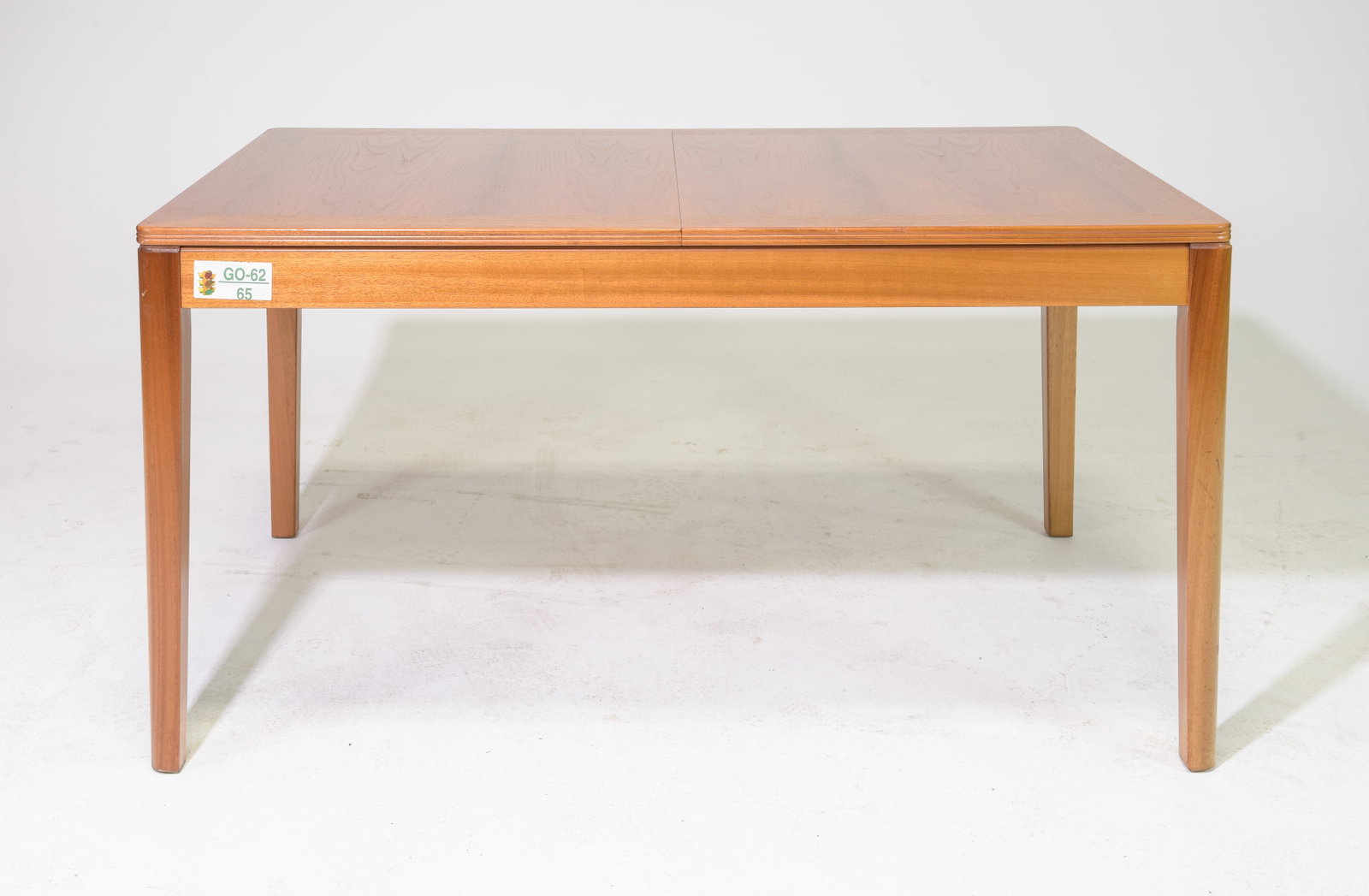 Mid Century Modern Teak Dining Table: Danish Modern Style Teak Dining Table - 30 inches tall x 57 x 36, floor to apron is 25.5 inches tall and space between legs is 57 inches wide - no leaf is present