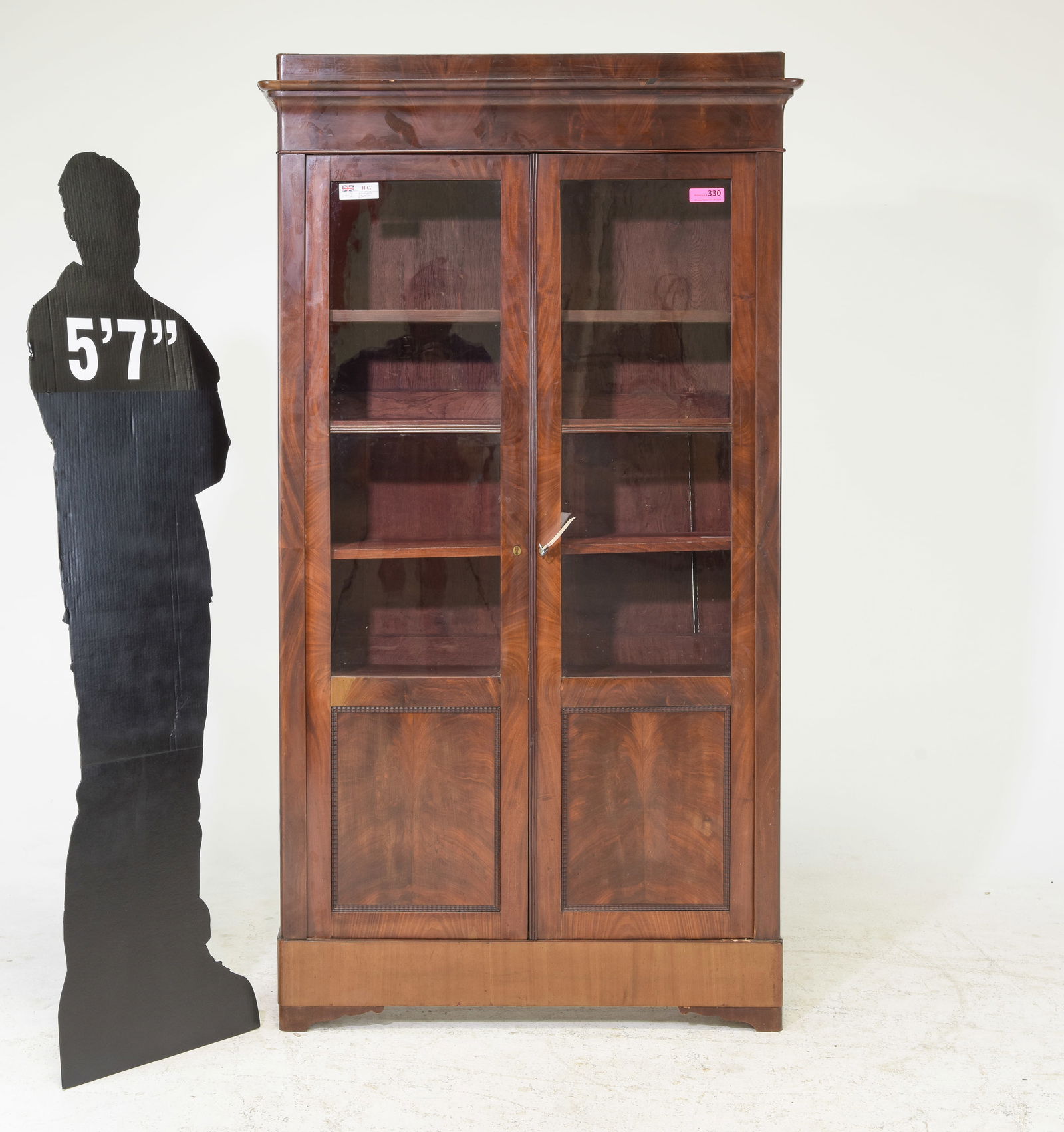 English Mahogany Double Door Bookcase c.1920's (1 of 9)