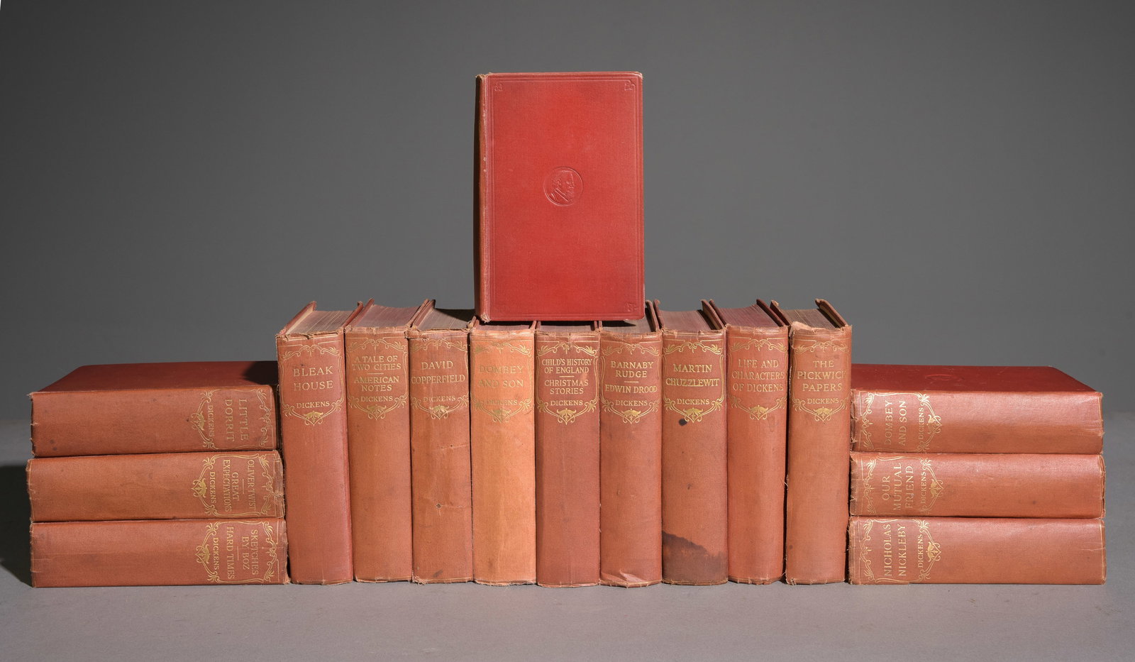 16 Assorted Red Bound Charles Dickens Books (1 of 4)