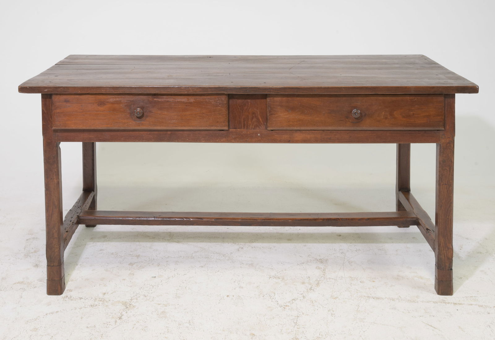 French Rustic Farmhouse Two Drawer Table (1 of 6)