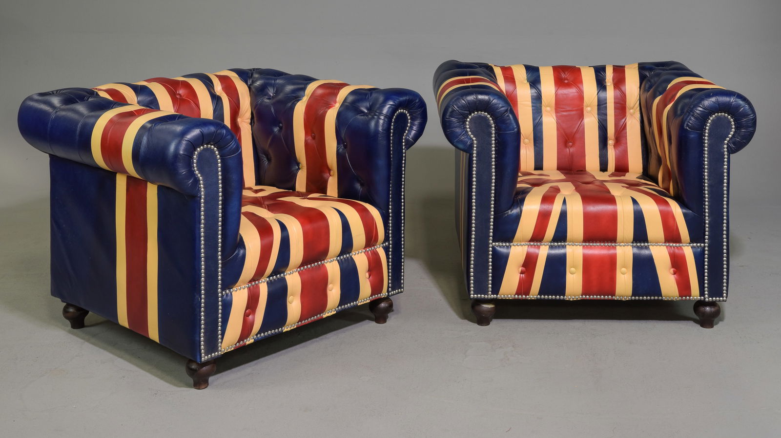2 Union Jack Leather Club Chairs (1 of 6)