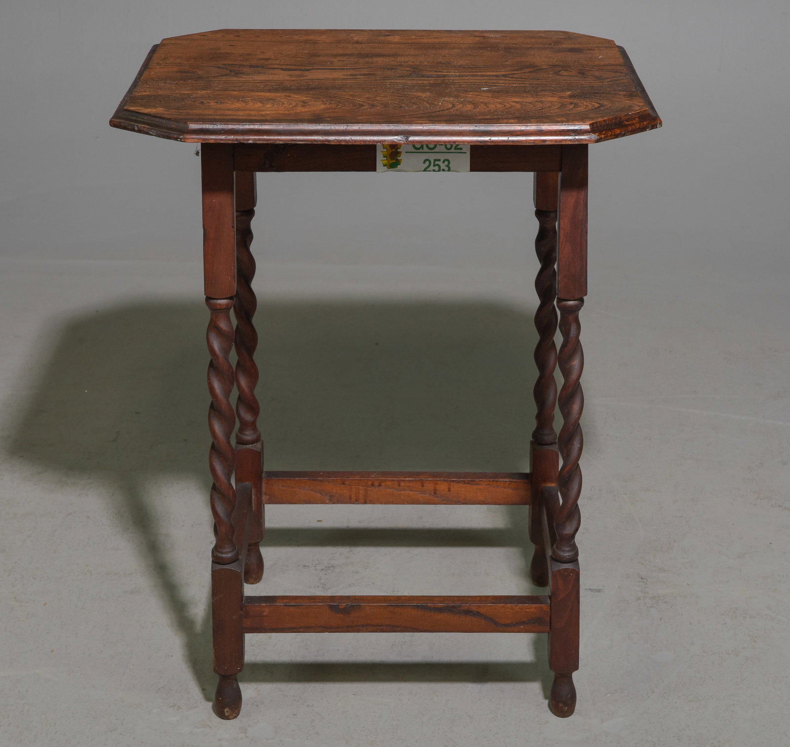 British Oak Barley Twist Occasional Table #5: British Oak Barley Twist Occasional Table c.1920's-30's - 30 in tall x 23.5 x 19