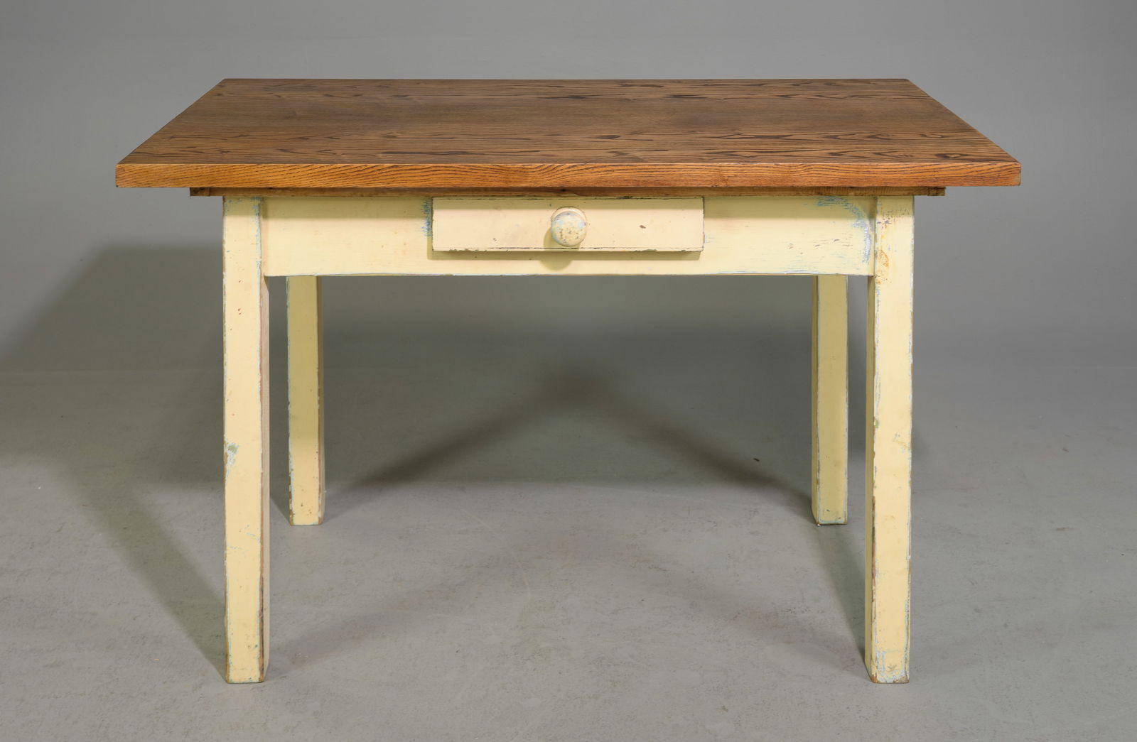 British Pine Painted Base Single Drawer Table (1 of 5)