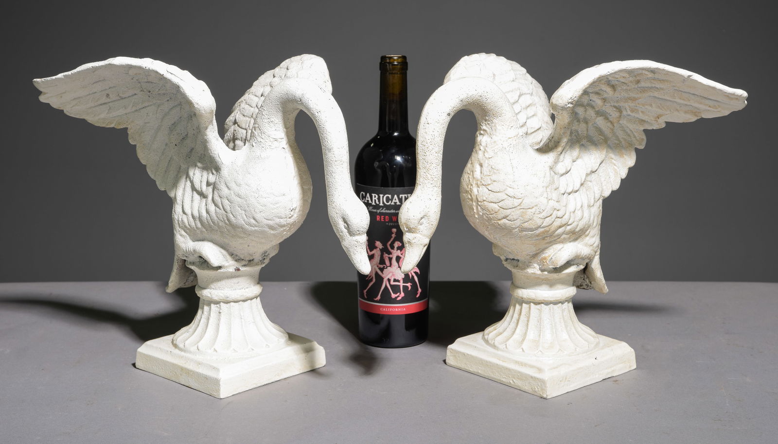 Pair of Painted Cast Iron Swan Figures (1 of 5)