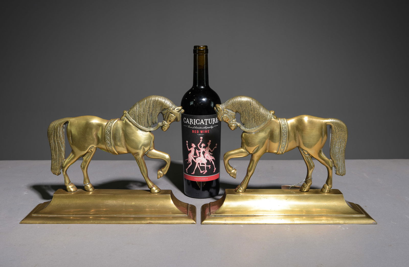 Pair of Brass Horse Figural Door Stops / Bookends (1 of 3)