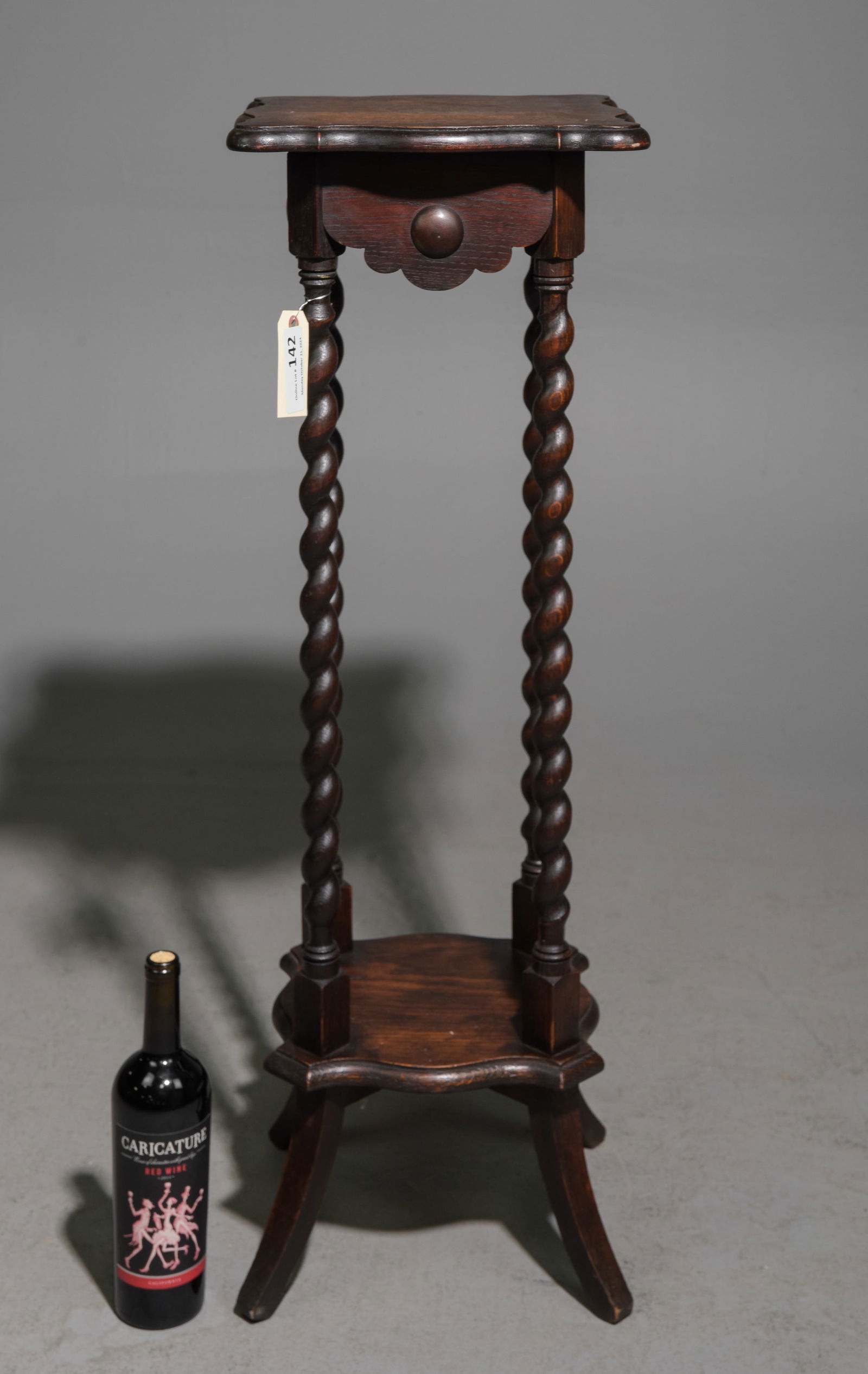 British Oak Barley Twist Plant Stand c.1930's (1 of 3)